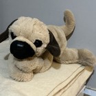 Fao Schwarz Puppy Dog Plush 16   x 7    Tan With Black Muzzle And Brown Ears So Soft