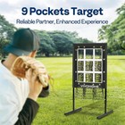 Baseball Pitching Net 9 Hole Strike Zone Training Aid Hitting Practice With Bag