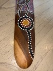 Vtg Wooden Genuine Aboriginal  Australian Boomerang Hand Painted Lizard 22   
