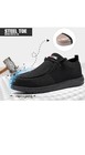 Larnmern Mens Steel Toe Work Shoes Slip On Lightweight Comfort Safety Sneaker M9
