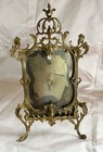 Antique Victorian Pair Of Ornate Pierced Brass Picture Frames Photo Table Stands