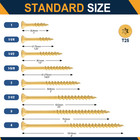Vkkm 450pcs  8x2-1 2  Yellow Wood Deck Screws T25 Star Drive Self Tapping   Bit