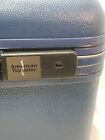Vintage American Tourister Hard Shell Train Case Make Up  Cosmetic Luggage Blue