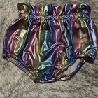 Lot Of 3 Nwots Satin Infant Girl Bummies Diaper Cover Metallic 6 9 12 Months 