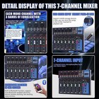 Portable 7-channel Bluetooth Audio Mixer Usb Dj Sound Mixing Console Board