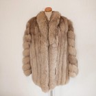 Blue Fox Coat Saga Fox Soft And Fluffy Women s Size M Beige Real Fur Vintage