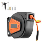 Kffkff Retractable Air Hose Reel 1 4  X 50 Ft 300 Psi Auto Rewind W  Blow Gun