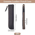 Gorgecraft Slim Crazy Horse Genuine Leather Pencil Case Portable Zippered Pen Ca