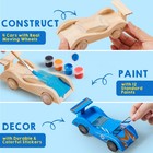 Klever Kits 4 Diy Wooden Race Cars - Build   Paint Wood Craft Kit For Kids
