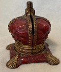 Vtg June 2 1953 Queen Elizabeth Ii Coronation Crown Cast Iron Coin Bank England