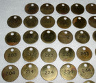 97 Nos Antique Vintage 1  Brass Miner s Tool Tags  lot Of  97 Between  201-300