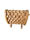 Hand Carved Wooden Desk Clock Olive Wood Chain Link Design Quartz Rustic