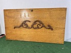 Antique Salvage Wood Door Pediment Ornate Applied Carving With Keyhole 28 5x15 5