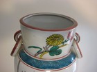 Large Vtg Kutani Satsuma Hand Painted Vase  Signed Huku      14  Tall X 8  Widest