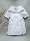 Communion Bib Pure Fine Cotton Satin Baptism Bib For Boy Girl Silver Embroidery