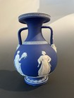 Large Antique Wedgwood Only Cobalt Blue Jasper Dip Vase