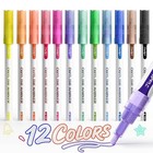 Outline Sparkle Markers  12 Metallic Shimmer Pens For Adult 12 Colors