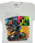 Vintage 90s Sprint Car Racing Mud Sweat   Gears Art White T-shirt Medium Indy