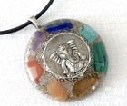 Orgone Pendant Necklace Lord Ganesha   Seven Chakra Healing Stones Made In Usa