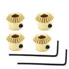 4pcs 0 5m-20t Metal Umbrella Tooth Bevel Gear Helical Motor Gear 20t 3 Mmbore