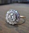 Lab-created Art Deco 3 50 Ct White Diamond Vintage Style Wedding 925 Silver Ring