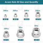 Acorn Domed Cap Hex Nuts Assortmen Unc A2 Stainless Steel  6  8  10 1 4 5 16 1 2