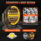 2x 9inch Round Led Work Light Driving Fog Lamp Dual Color Drl Truck Offroad Utv