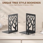 Bookends 4 Pieces  Modern Metal Bookends For Shelves  Black Tree Book Ends For B