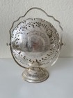 Vintage Queen Anne Tidbit Tray Silver Plated Foldable Three Tiered Stand