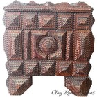 Antique Large Tramp Art Blanket Chest American Museum Chip Carved Hearts 3 Foot
