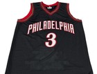 Philadelphia 76ers Allen Iverson Autographed Pro Style Black Stat Jersey Jsa    