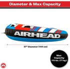 Airhead Hydro-x 3 Inflatable 1-3 Rider Towable Tube For Boating