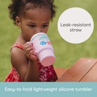 Silicone Sippy Cup Straw Handle Spill Resistant Bpa Free Cherry 9oz Infantino