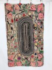 Vtg Antique Hand Hooked Rug Wool Crazy Unique Folk Art  Handmade Hit Or Miss