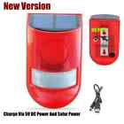 Outdoor Solar Infrared Motion Sensor Alarm 129db Siren Strobe Light Ip65waterpro