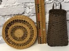 Vtg Antique     Small Basket Lot Native American Round Basket Primitive Baskets