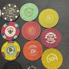 Vintage Casino Poker Chips Lot 15 Las Vegas Harrahs Hon-dah Aladdin Usa