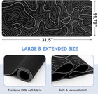 Gaming Mouse Pad  Black With White Topographic Line  31 5x11 8in