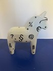 Ikea Swedish Dala Hand Painted Wooden Horse Figurine With Keyboard Symbols