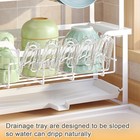 Dish Rack With Drainboard  Organizes Dishes And Bathroom Items For Narrow Spa   