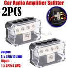 2x Power Ground Amp Distribution Block 0 2 4 Gauge Input 4 8 10 Gauge Output Us