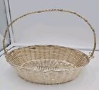 Silverplate French Basket With Handle And Basket Weave Design  Rare 