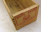 Vintage White Brand Wooden Cheese Box Advertising Somerville Mass