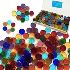  220 Pieces Stained Crystal Glass Gems Mosaic Tiles For Transparent   Circle