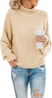 Womens Turtleneck Oversized Sweater Batwing Sleeve Loose Chunky Knit Pullover