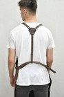 Leather Crossback Apron Handmade Adjustable Vegetable-tanned Leather Cross Back 
