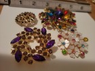 Rhinestone Flower Christmas Brooch Pin Stunning  Ladies Dream Jewelry Lot E316