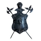 Vintage Medieval Wrought Iron Shield Battle Axe Wall Plaque Dark Academia Decor