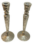 Vintage Tall Godinger Shiny Silver Shabbat Candle Holders Judaism Judaica Jewish