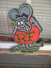 Large Vintage Rat Fink Porcelain Metal Sign Ed Roth Hot Rod Auto Gas Engine Race